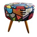 Ver imagem 3 de Kit 2 Poltronas Decorativa Nina + Puff Redondo Suede Romero Gato Pés Madeira Ms Decor