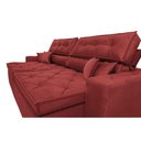 Ver imagem 4 de Sofá Retrátil e Reclinável 2.12M com Molas Cama Inbox Estilo Suede Velusoft Vermelho