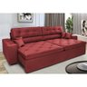Sofá Retrátil e Reclinável 2.12M com Molas Cama Inbox Estilo Suede Velusoft Vermelho - 1