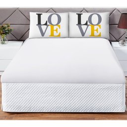 Jogo de Lençol Casal Queen Soft 3 Peças Cama Fronha e Lençol Elástico 180 Fios Love Amor - 2