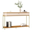 Ver imagem 1 de Aparador Buffet Sala Tucupí com 1 Gaveta e Pés de Metal Off White/nature/dourado
