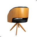 Ver imagem 2 de Cadeira Poltrona Sala Jantar Nicole Pés Giratórios Madeira Veludo Preto