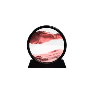 Enfeite de Vidro Interativo Quadro Redondo Decorativo Duna Ampulheta para Quarto Sala Escritório 25c