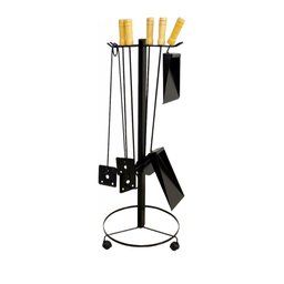 Suporte e Kit Lareira e Fogão a Lenha Aço Carbono 80x35cm - 1