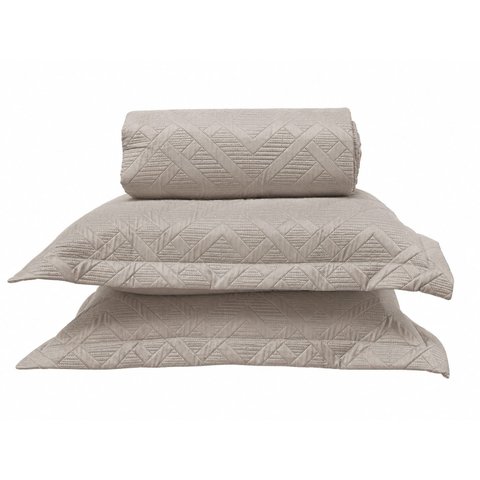 Kit Colcha Madison Casal 220x240cm 100% Poliéster - Rozac - Bege