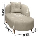 Ver imagem 4 de Banqueta Sofá Recamier Divã Siena Recepção e Clínica Bouclê:bege
