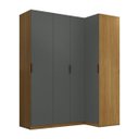 Ver imagem 4 de Guarda Roupa Canto Reto 4 Portas Mdf Altezza Clean Belmax:freijó/titânio