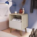Ver imagem 1 de Mesa de Cabeceira 47cm com 1 Gaveta Cv002 Linha Curve Completa Móveis