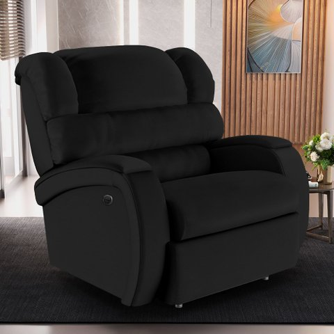 Poltrona do Papai Sala de Cinema Reclinável Kylie Power Elétrica USB PU Preto G23 Gran Belo Kylie Po