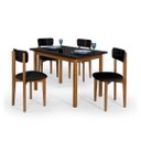 Ver imagem 2 de Mesa Cadeiras 120cm Mdf Pinus Estofado Uso Diário Especial:preto