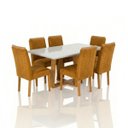 Ver imagem 2 de Conjunto Mesa 6 Cadeiras Hamburgo com Pegador Plus Mesa de Jantar Moderna para Sala e Cozinha-Mel