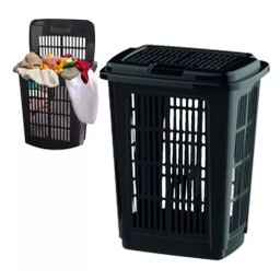 Cesto de Roupa Lixeira Lavanderia Multiuso Preta 60 Litros - 2