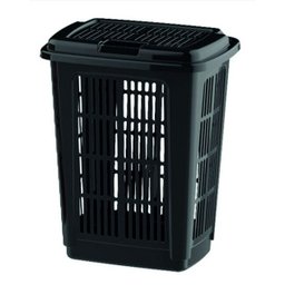Cesto de Roupa Lixeira Lavanderia Multiuso Preta 60 Litros - 3