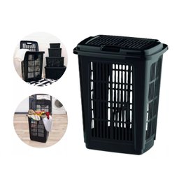 Cesto de Roupa Lixeira Lavanderia Multiuso Preta 60 Litros - 1