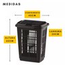 Cesto de Roupa Lixeira Lavanderia Multiuso Preta 60 Litros - 4
