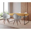 Ver imagem 1 de Mesa Jantar Industrial Canela 137X90Cm Base Ferro Preto Com 4 Poltronas Brancas Eif Cor: Canela