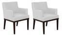 Ver imagem 1 de Kit 2 Poltronas Decorativa Vitória Couro Branco Pés Madeira Ms Decor