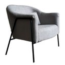 Ver imagem 4 de Poltrona Bowl Tecido Boucle Cinza Base Aço Preto - Ooca Móveis