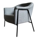 Ver imagem 2 de Poltrona Bowl Tecido Boucle Cinza Base Aço Preto - Ooca Móveis