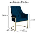 Ver imagem 6 de Poltrona Para Sala Vick Veludo Cores - DS Estofados - Azul Marinho