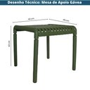 Ver imagem 2 de Mesa Lateral e de Apoio Quadrada Área Externa Outdoor Gávea Rivatti Polipropileno Verde Proteção