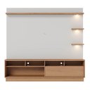 Ver imagem 6 de Estante Home Theater para TV 70 Pol. com LED 200cm Amiche C05 Freijó/Off White Matte - Mpozenato