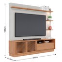 Ver imagem 4 de Estante Home Theater para TV 70 Pol. com LED 200cm Amiche C05 Freijó/Off White Matte - Mpozenato