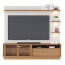 Ver imagem 7 de Estante Home Theater para TV 70 Pol. com LED 200cm Amiche C05 Freijó/Off White Matte - Mpozenato