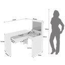 Ver imagem 3 de Penteadeira Multiuso 110 Cm em L com Espelho e 1 Gaveta Cor:branco