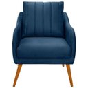 Ver imagem 4 de Poltrona para Sala e Escritório Decorativa Síria Veludo Azul Marinho