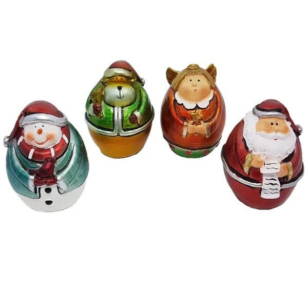Enfeite de natal 4 peças papai noel boneco de neve - 1