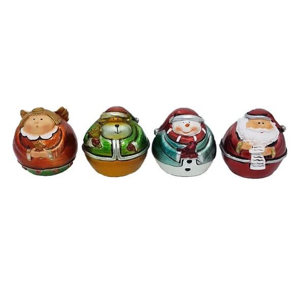 Enfeite de natal 4 peças papai noel boneco de neve - 4