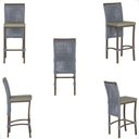 Ver imagem 5 de Mesa Bistrô e 4 Banquetas Roma Marrom Corda Náutica Estofado 8 Trama Original