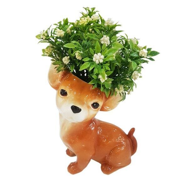 Vaso de flor decorativo cachorro chihuahua - 1