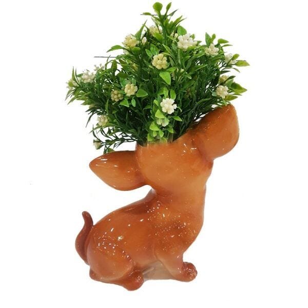 Vaso de flor decorativo cachorro chihuahua - 2