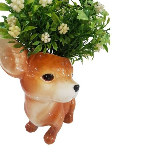 Vaso de flor decorativo cachorro chihuahua - 3