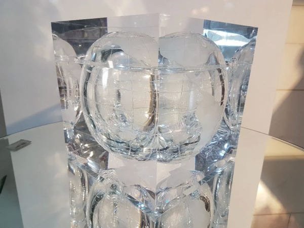 Balde de gelo acrílico formato globo terrestre cubo luxo - 13