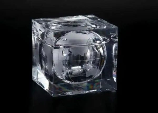 Balde de gelo acrílico formato globo terrestre cubo luxo - 15