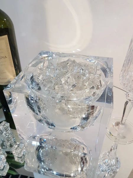 Balde de gelo acrílico formato globo terrestre cubo luxo - 10