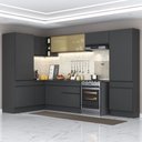 Ver imagem 1 de Armário De Cozinha Completa De Canto Com Rodapé Preto