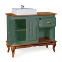 Ver imagem 4 de Gabinete para Banheiro 2 Portas com Cuba Dália 3058 - Verde Musgo/imbuia Glazer