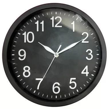 Relógio de Parede de Plastico Preto 30cm x 4cm - 1