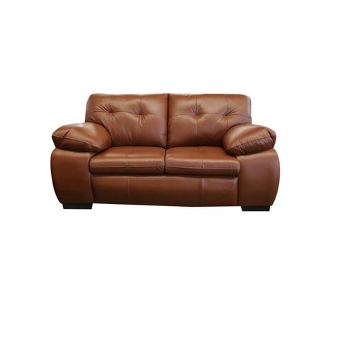 Sofá de Couro Marselha 2 Lugares - Conhaque com Brilho