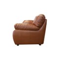 Ver imagem 3 de Sofá de Couro Marselha 2 Lugares - Conhaque com Brilho