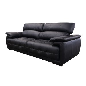 Sofá Retrátil e Reclinável de Couro Filipinas - 2,20M - Preto
