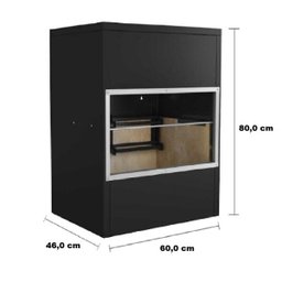 Churrasqueira Metálica Quadrada com Vidro Metávila - 3