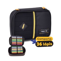 Mochila com Estojo Free Fire Bolsa Casual Masculina Preta - 3
