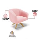 Ver imagem 4 de Kit 1 Namoradeira E 2 Poltronas Base Madeira Rosa Bebê