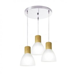 Pendente para 3 Lâmpadas Cúpula Vidro Liso Anello Startec - 1 Pendente para 3 Lâmpadas Cúpula Vidro Liso Anello Startec - 1