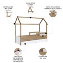 Ver imagem 3 de Cama Infantil Casinha com 2 Gavetas Infix C06 Branco/aveiro - Mpozenato
